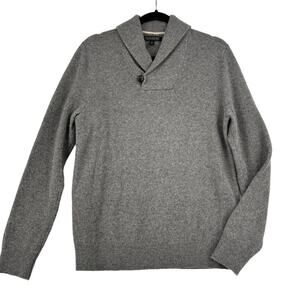 Banana Republic Italian Merino Wool Pullover Sweater Shawl Collar Gray Men's M